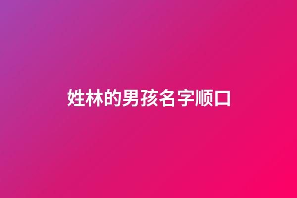 姓林的男孩名字顺口