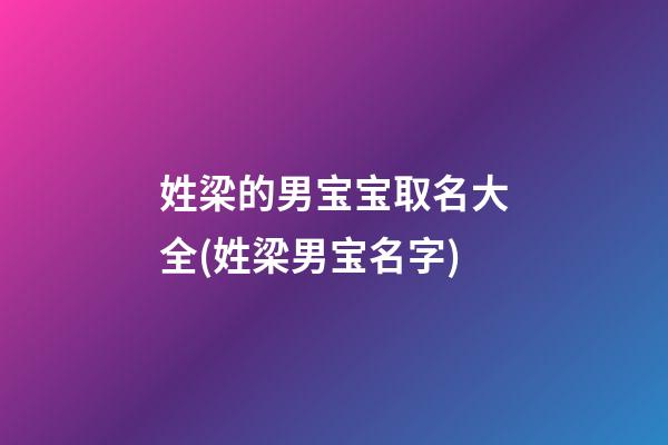 姓梁的男宝宝取名大全(姓梁男宝名字)