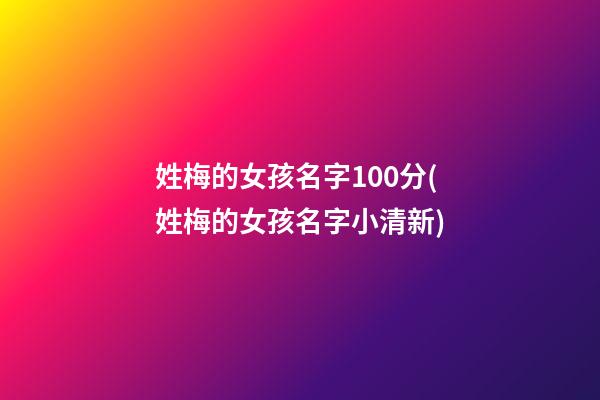 姓梅的女孩名字100分(姓梅的女孩名字小清新)