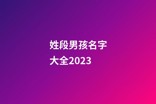 姓段男孩名字大全2023