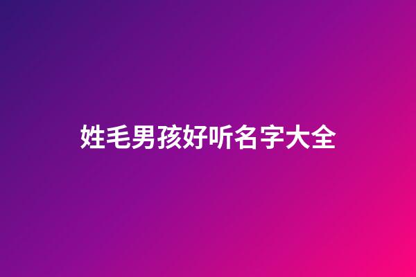 姓毛男孩好听名字大全
