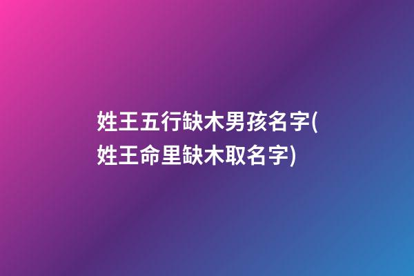 姓王五行缺木男孩名字(姓王命里缺木取名字)