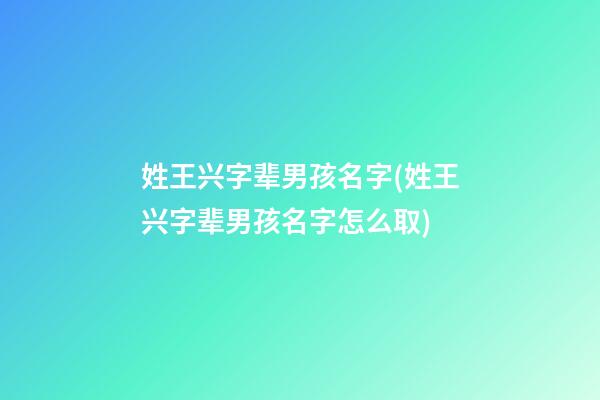 姓王兴字辈男孩名字(姓王兴字辈男孩名字怎么取)