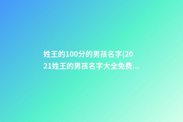 姓王的100分的男孩名字(2021姓王的男孩名字大全免费)