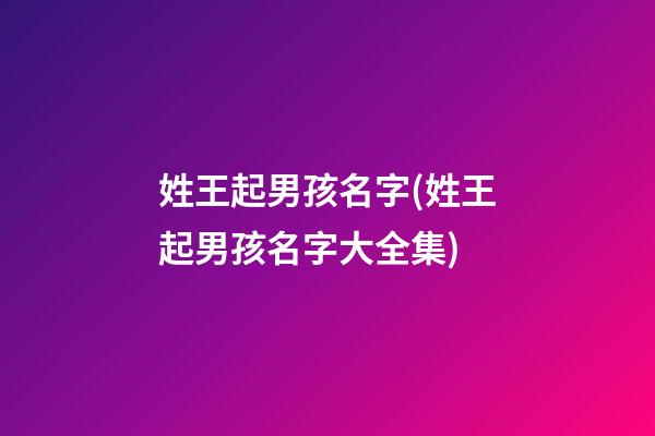 姓王起男孩名字(姓王起男孩名字大全集)