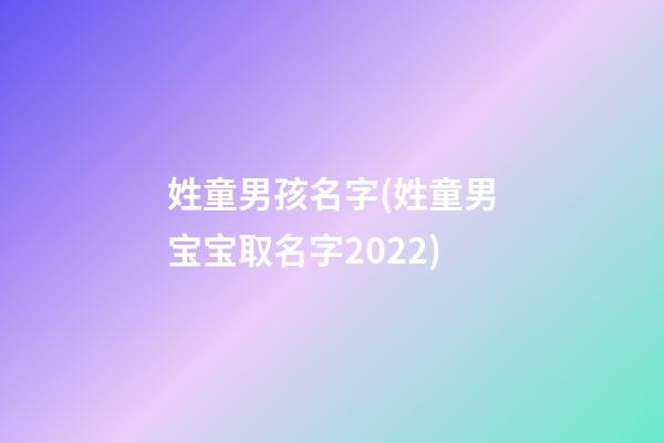 姓童男孩名字(姓童男宝宝取名字2022)