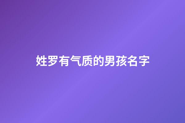 姓罗有气质的男孩名字