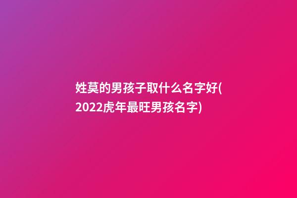 姓莫的男孩子取什么名字好(2022虎年最旺男孩名字)