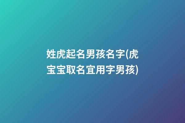 姓虎起名男孩名字(虎宝宝取名宜用字男孩)