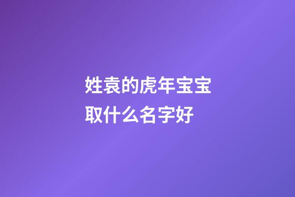姓袁的虎年宝宝取什么名字好(姓袁的虎年宝宝取什么名字好听)-第1张-宝宝起名-玄机派