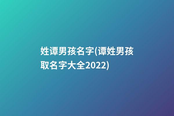 姓谭男孩名字(谭姓男孩取名字大全2022)