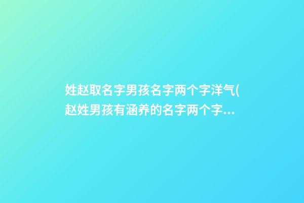 姓赵取名字男孩名字两个字洋气(赵姓男孩有涵养的名字两个字)