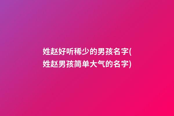 姓赵好听稀少的男孩名字(姓赵男孩简单大气的名字)