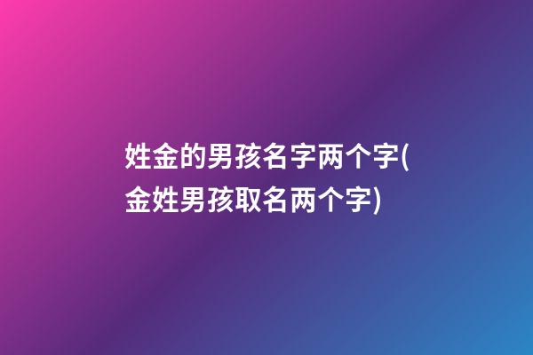 姓金的男孩名字两个字(金姓男孩取名两个字)