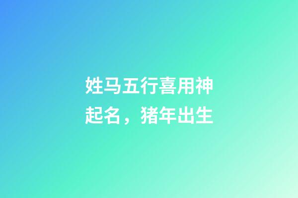 姓马五行喜用神起名，猪年出生