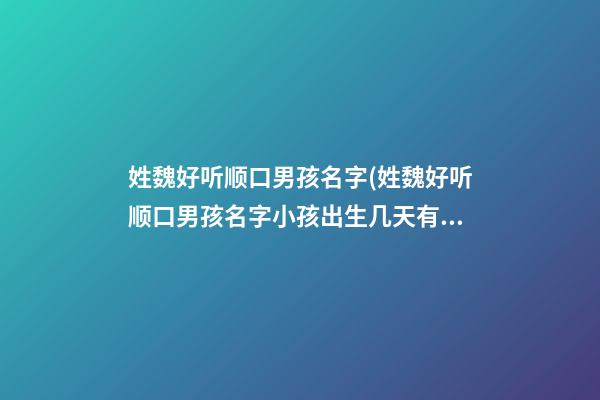 姓魏好听顺口男孩名字(姓魏好听顺口男孩名字小孩出生几天有听力)