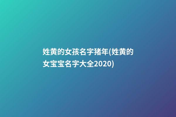 姓黄的女孩名字猪年(姓黄的女宝宝名字大全2020)