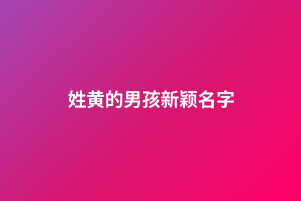 姓黄的男孩新颖名字