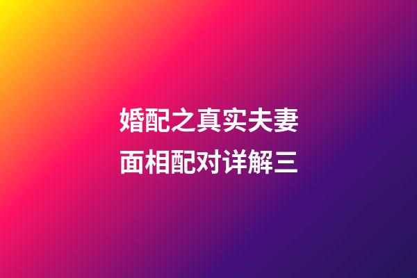 婚配之真实夫妻面相配对详解三