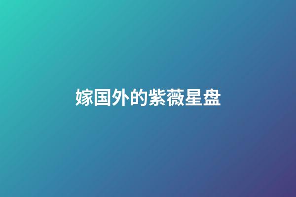 嫁国外的紫薇星盘