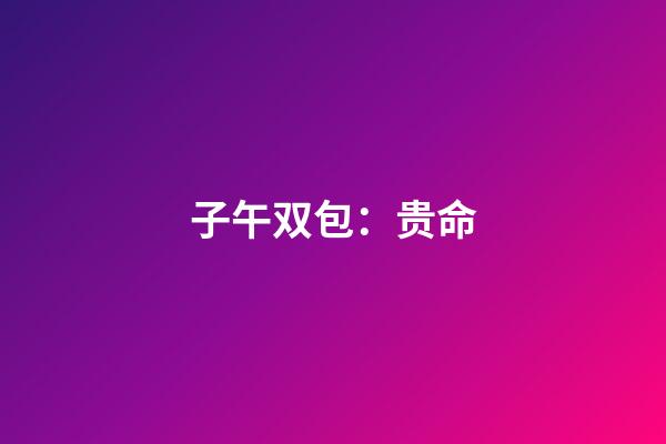 子午双包：贵命