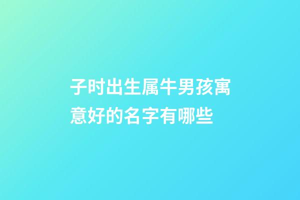 子时出生属牛男孩寓意好的名字有哪些