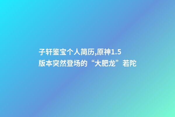 子轩鉴宝个人简历,原神1.5版本突然登场的“大肥龙”若陀-第1张-观点-玄机派