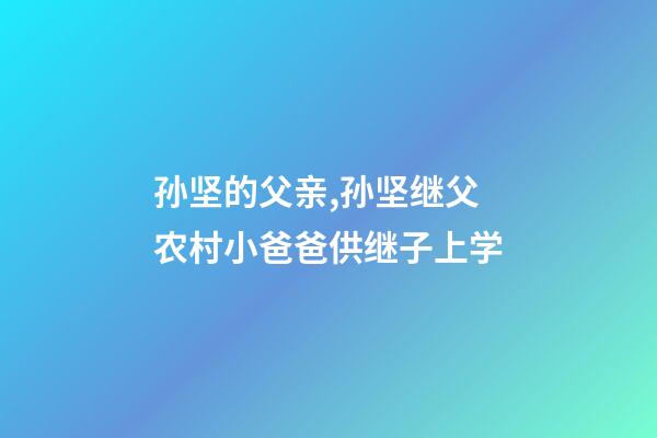 孙坚的父亲,孙坚继父农村小爸爸供继子上学-第1张-观点-玄机派