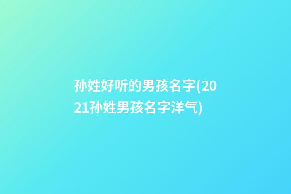 孙姓好听的男孩名字(2021孙姓男孩名字洋气)