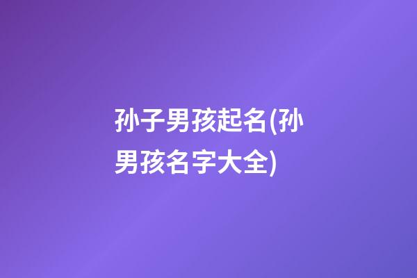 孙子男孩起名(孙男孩名字大全)