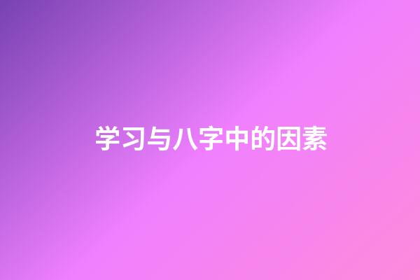 学习与八字中的因素