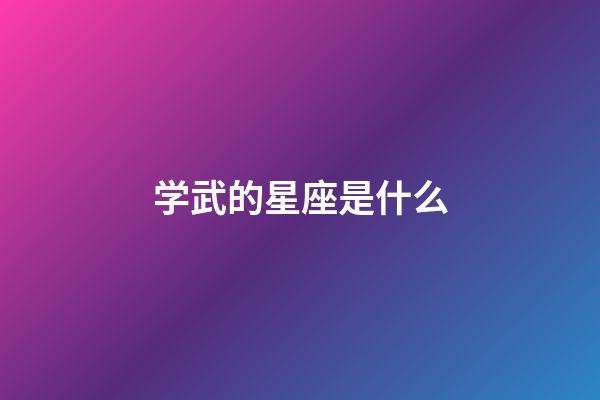 学武的星座是什么