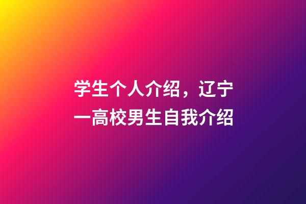 学生个人介绍，辽宁一高校男生自我介绍-第1张-观点-玄机派