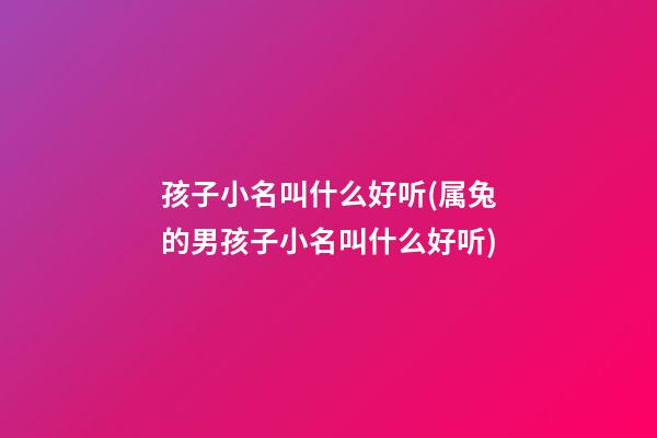 孩子小名叫什么好听(属兔的男孩子小名叫什么好听)