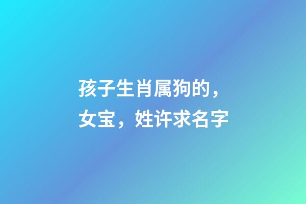 孩子生肖属狗的，女宝，姓许求名字