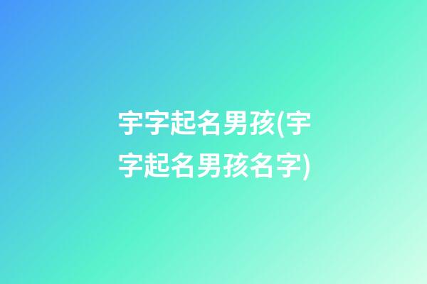 宇字起名男孩(宇字起名男孩名字)