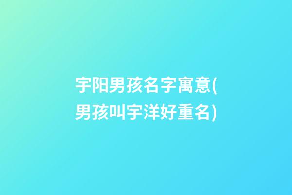 宇阳男孩名字寓意(男孩叫宇洋好重名)