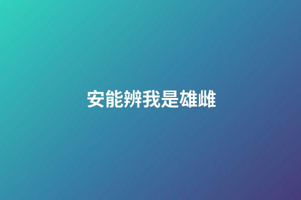 安能辨我是雄雌