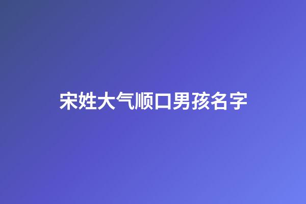 宋姓大气顺口男孩名字