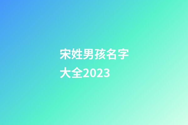 宋姓男孩名字大全2023