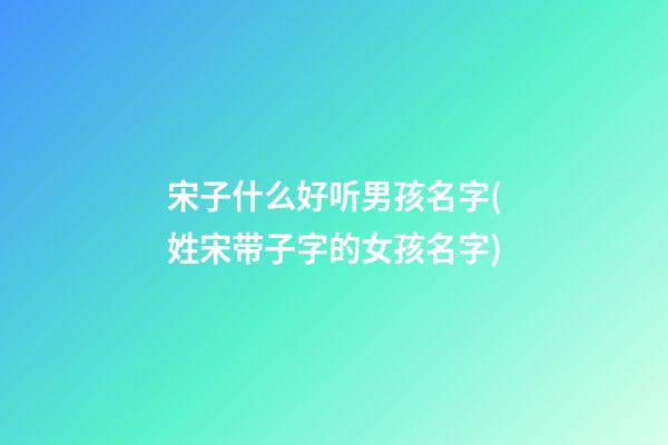 宋子什么好听男孩名字(姓宋带子字的女孩名字)