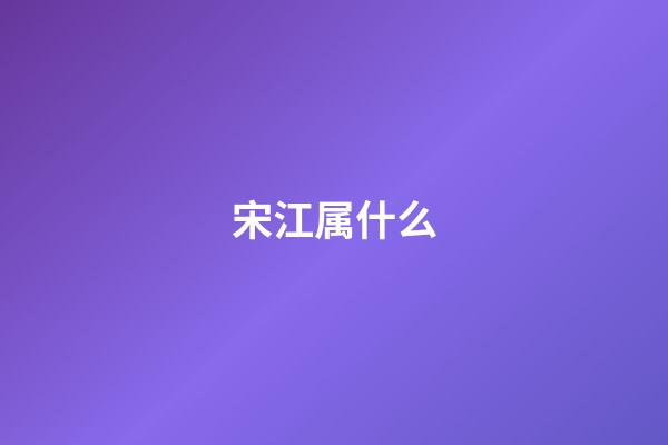 宋江属什么