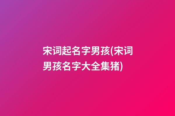 宋词起名字男孩(宋词男孩名字大全集猪)