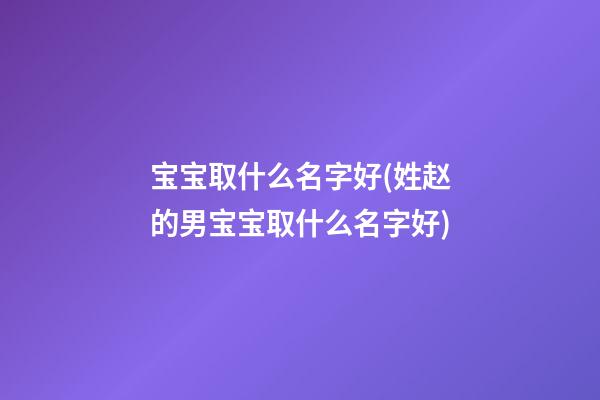 宝宝取什么名字好(姓赵的男宝宝取什么名字好)