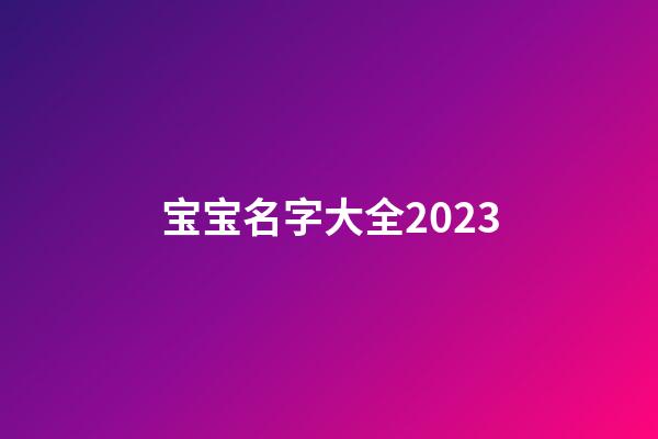 宝宝名字大全2023