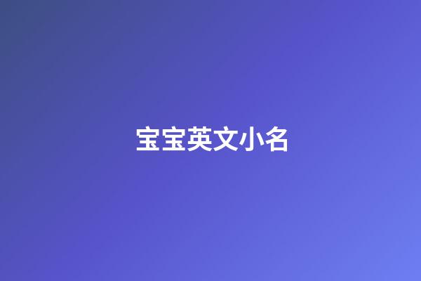 宝宝英文小名