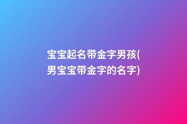 宝宝起名带金字男孩(男宝宝带金字的名字)