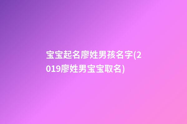 宝宝起名廖姓男孩名字(2019廖姓男宝宝取名)