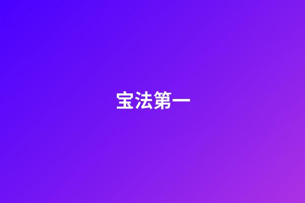 宝法第一