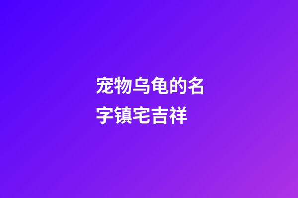 宠物乌龟的名字镇宅吉祥